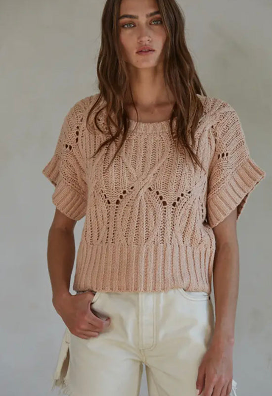 Cali Crochet Top - Dusty Pink