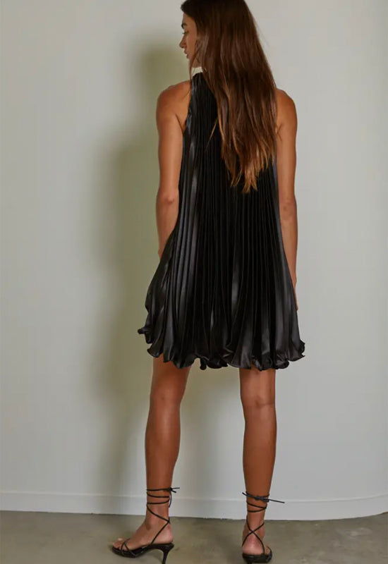 Accordion Pleated Dress - Black