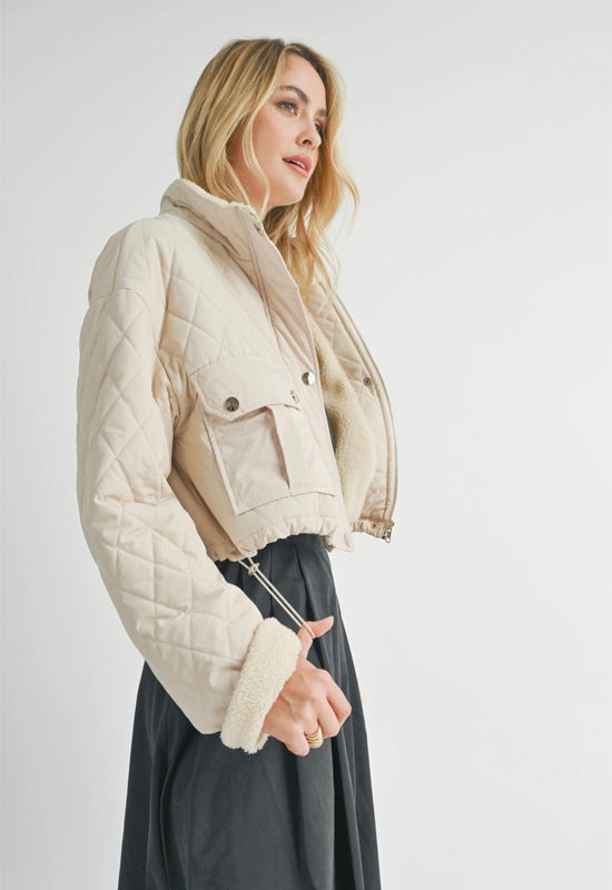 Sadie & Sage - Ashton Quilted Jacket Cream