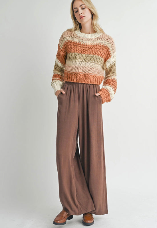 Sadie & Sage - Butter Pecan Chunky Sweater Brick Multi