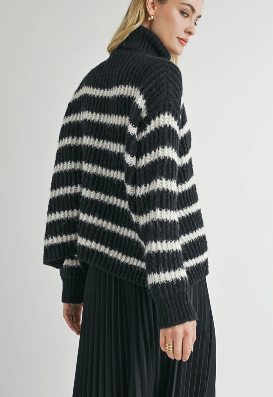 Sadie & Sage - Aki Turtleneck Sweater Black Ivory