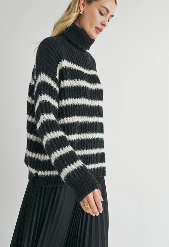 Sadie & Sage - Aki Turtleneck Sweater Black Ivory