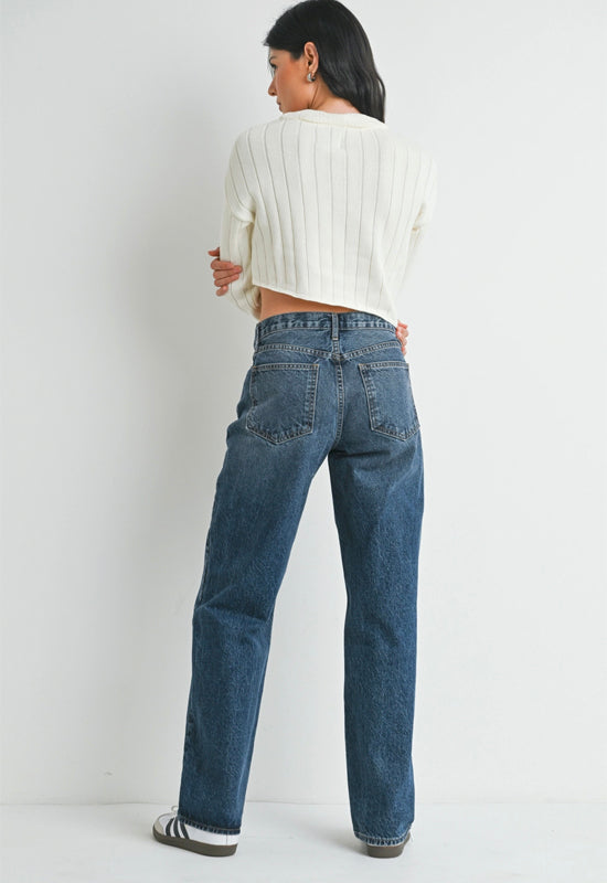 Just Black - Relaxed Straight Jean Dark Denim