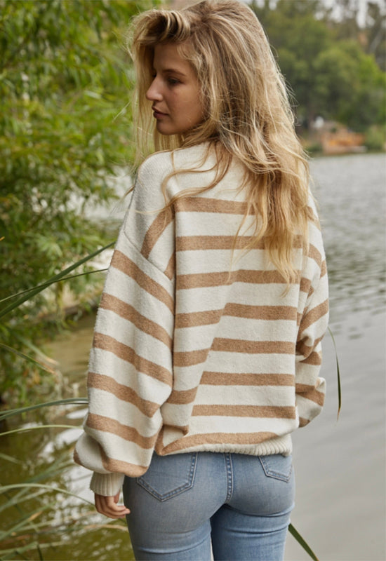 Davis Striped Sweater - Ivory