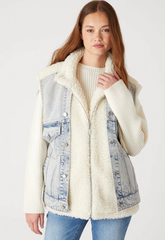 Blank NYC - Snowbank Sherpa Trucker Denim Vest