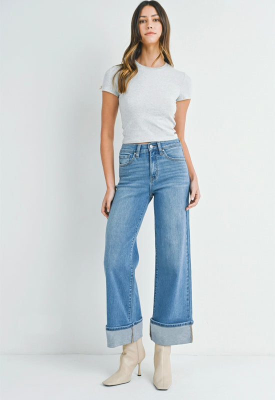 JBD - Cuffed Palazzo Jean Medium Denim