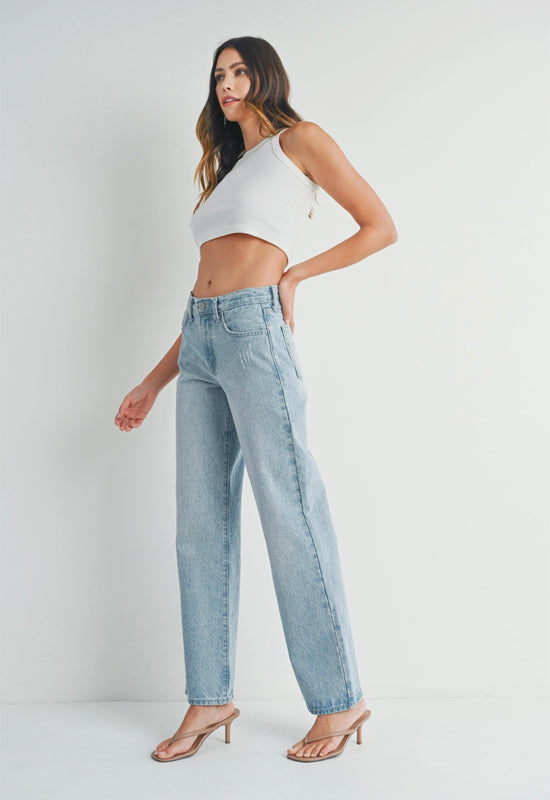 Just Black - Relaxed Straight Leg Jean Light Denim