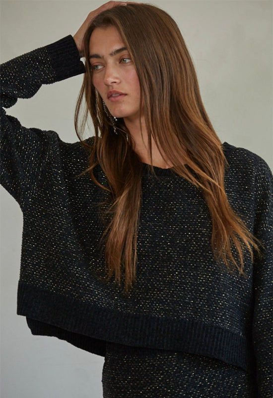 Knit Lurex Sparkle Sweater - Black