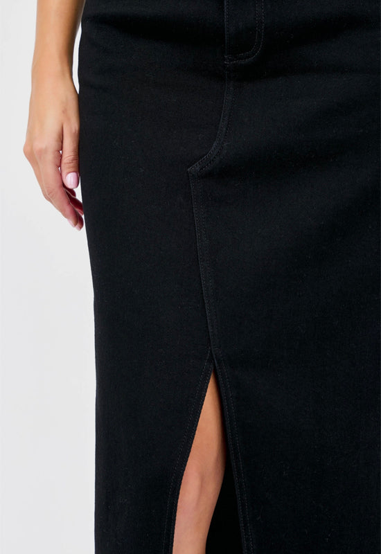 Hidden - 34" Peyton High Rise Midi Skirt Black