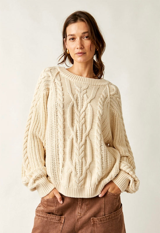 Free People - Frankie Cable Sweater Ivory