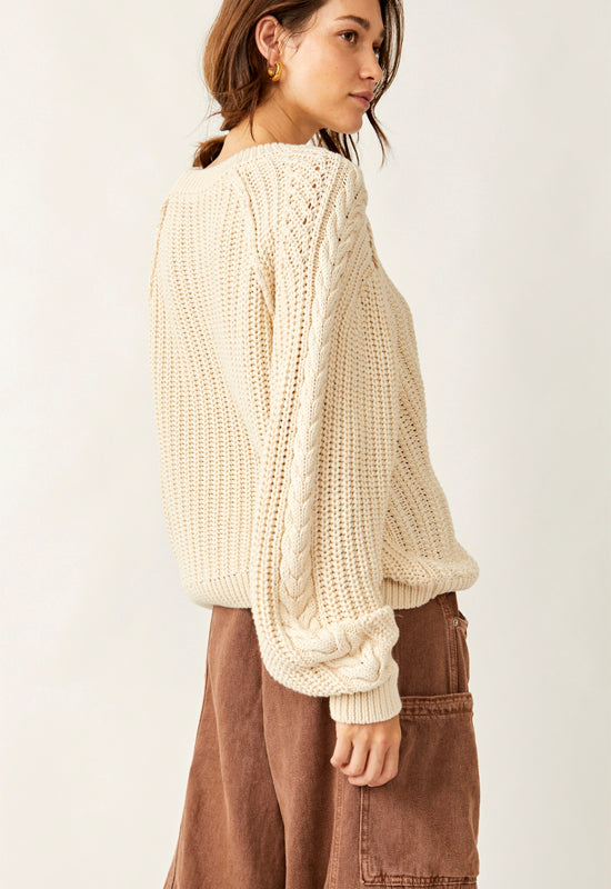 Free People - Frankie Cable Sweater Ivory