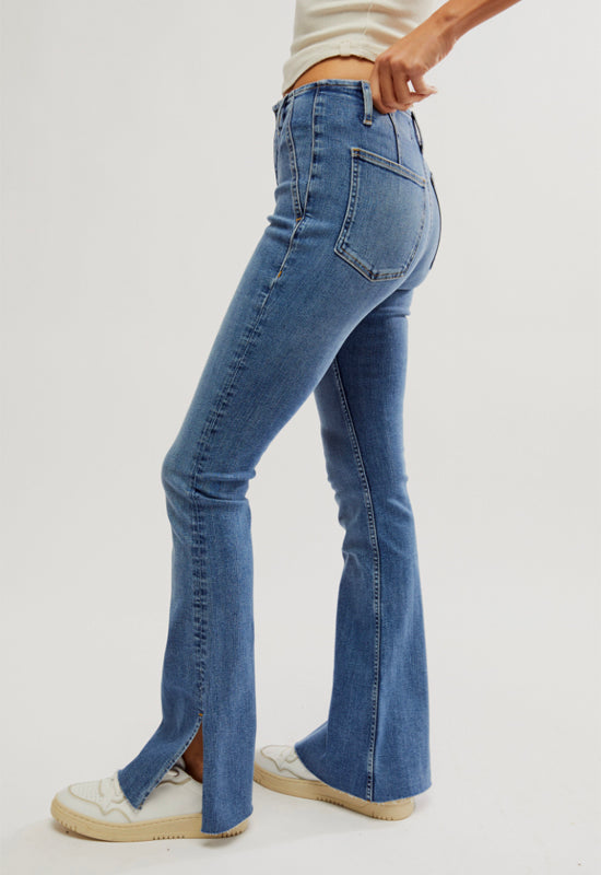 Free People - Level Up Slit Bootcut Jean Sunburst Blue