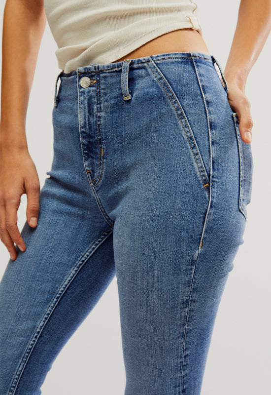 Free People - Level Up Slit Bootcut Jean Sunburst Blue