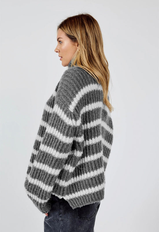 Sadie & Sage - Aki Sweater Charcoal Ivory