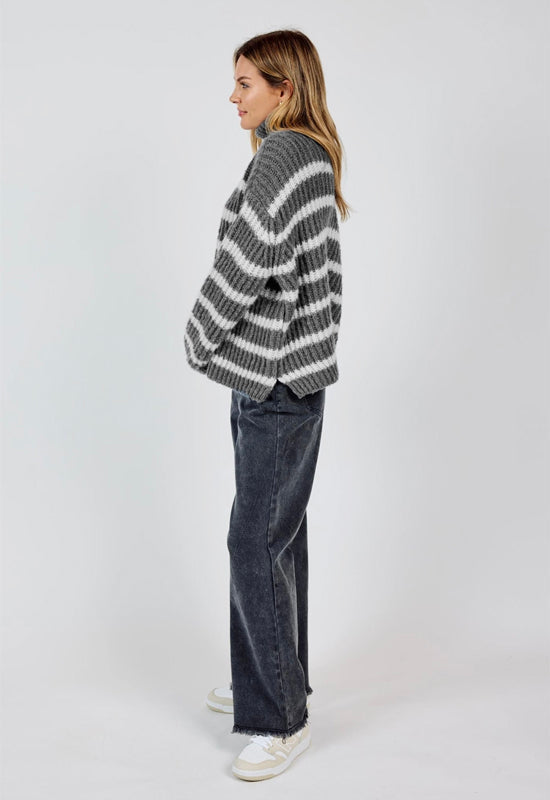 Sadie & Sage - Aki Sweater Charcoal Ivory