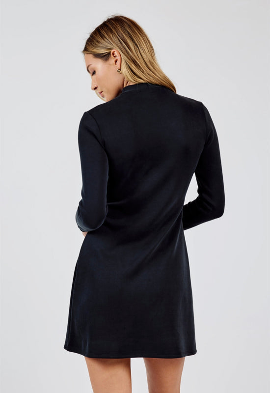 Sadie & Sage - Hustle Mock Neck Mini Dress Black