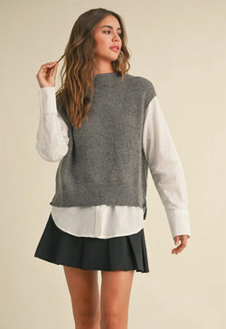 Sweater Shirt Combo - Charcoal