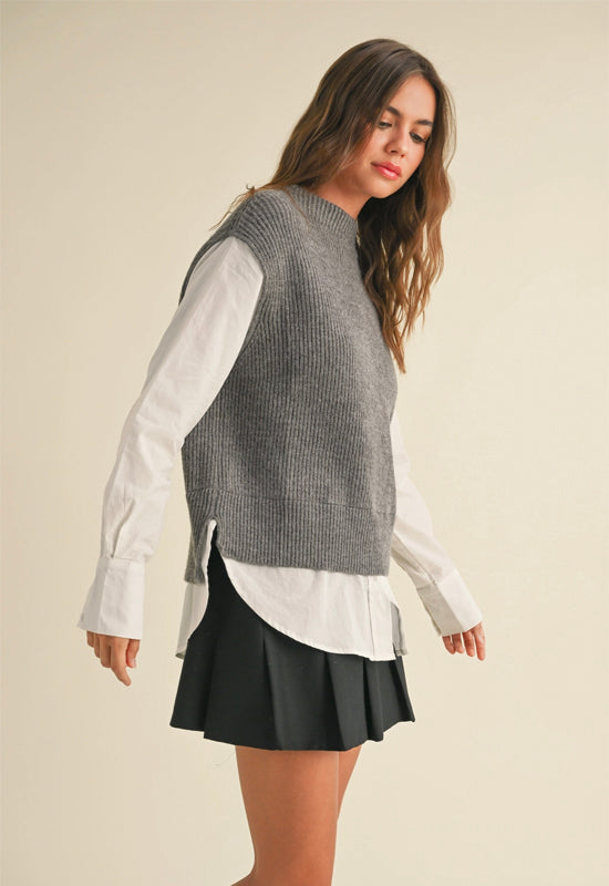 Sweater Shirt Combo - Charcoal