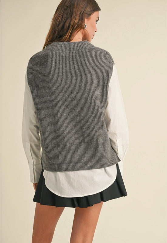 Sweater Shirt Combo - Charcoal