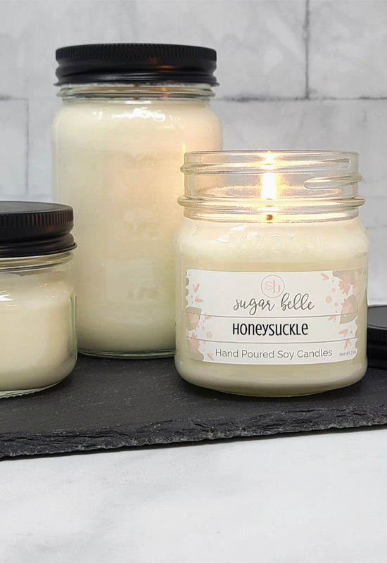 Sugar Belle Candles - Honey Suckle Mason 8oz