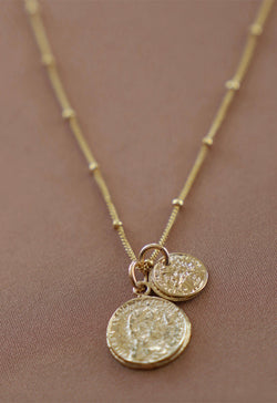 Coin Charm Necklace - Gold Filled