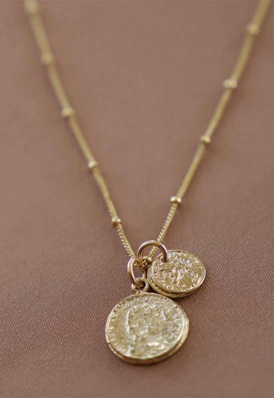 Coin Charm Necklace - Gold Filled