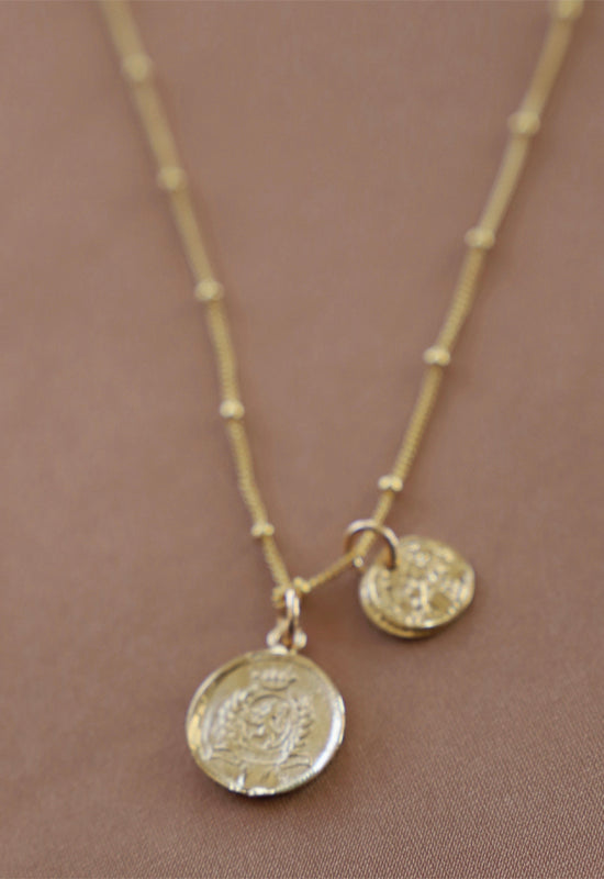 Coin Charm Necklace - Gold Filled