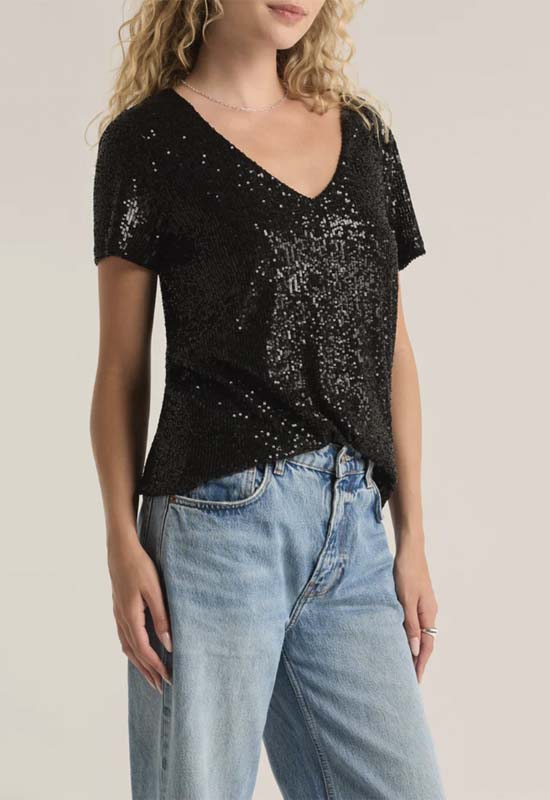 Z Supply - Marbella Sequin Top Black