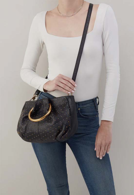 Hobo - Sheila Ring Satchel Black Pebbled Leather