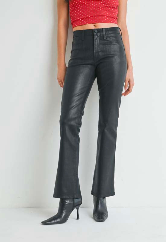 Just Black - Coated Slim Bootcut Jean Black