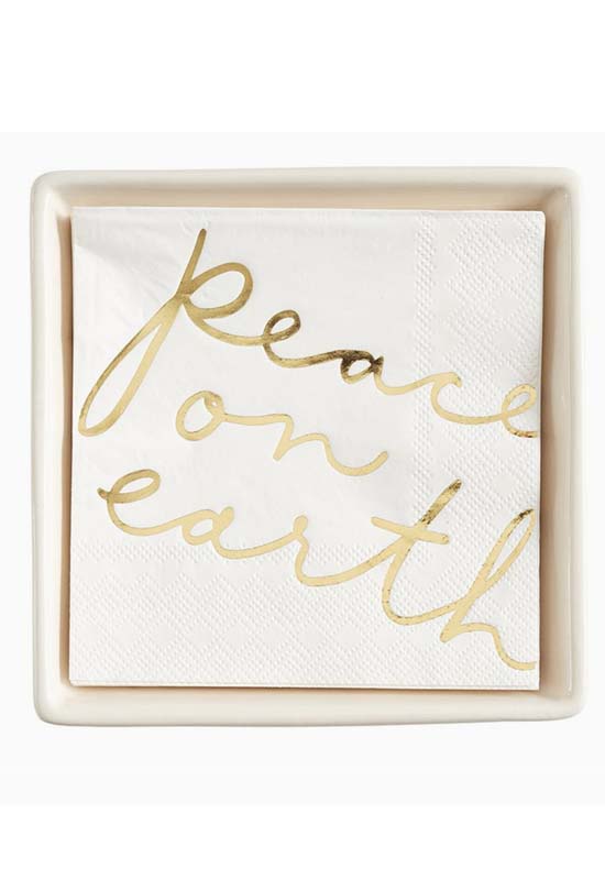 Ceramic Napkin Tray - Peace on Earth