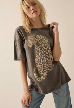 Cheetah Graphic Tee - Iron