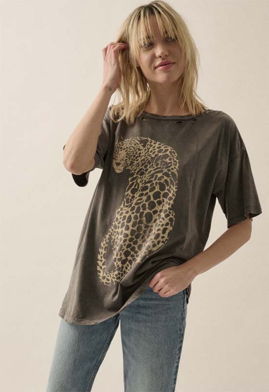 Cheetah Graphic Tee - Iron