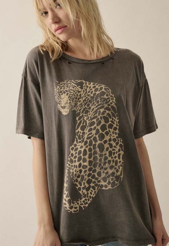 Cheetah Graphic Tee - Iron