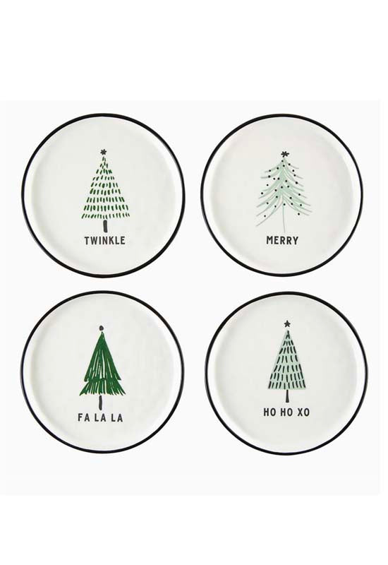 Green Holiday Dishes - Set of 4