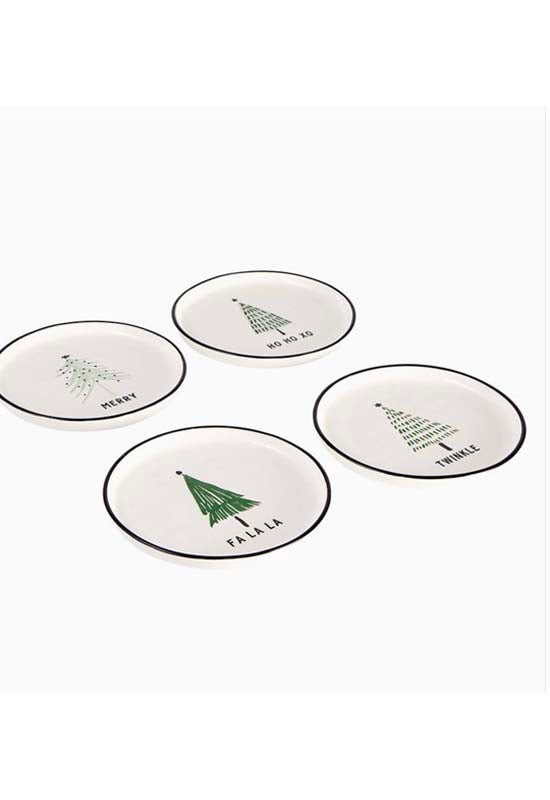 Green Holiday Dishes - Set of 4