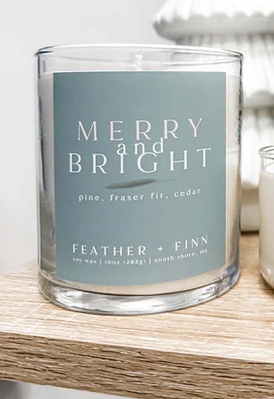 Feather & Finn - Merry and Bright Candle 10oz