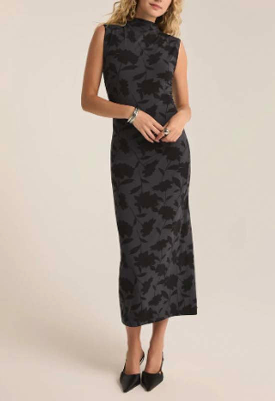 Z Supply - Tatum Shadow Floral Midi Dress Black