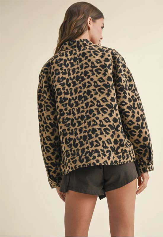 Short Leopard Fur Jacket - Leopard Print