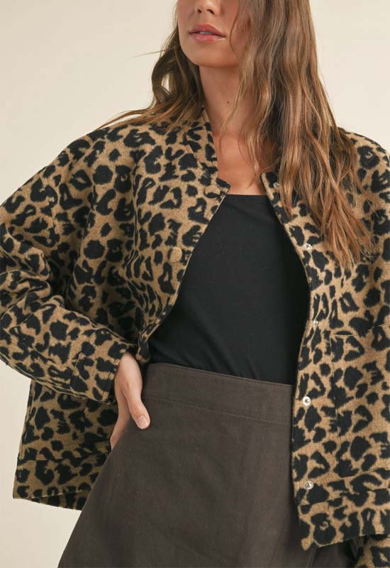 Short Leopard Fur Jacket - Leopard Print