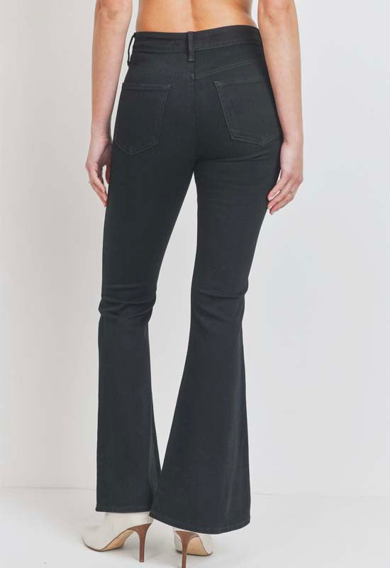 Just Black - High Rise Clean Bell Bottom Jean Black