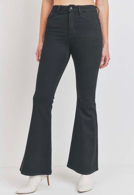 Just Black - High Rise Clean Bell Bottom Jean Black