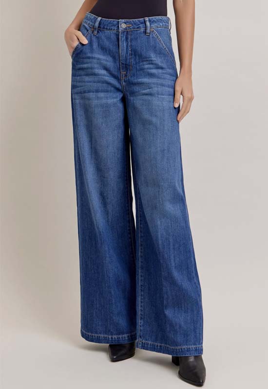 Hidden - Nori Wide Leg Trouser 31" Rise Dark Denim