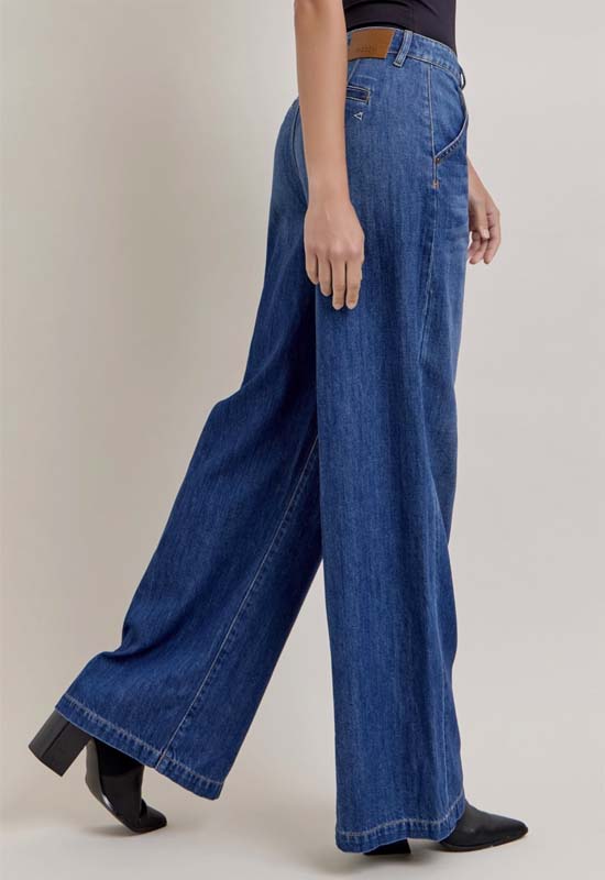 Hidden - Nori Wide Leg Trouser 31" Rise Dark Denim