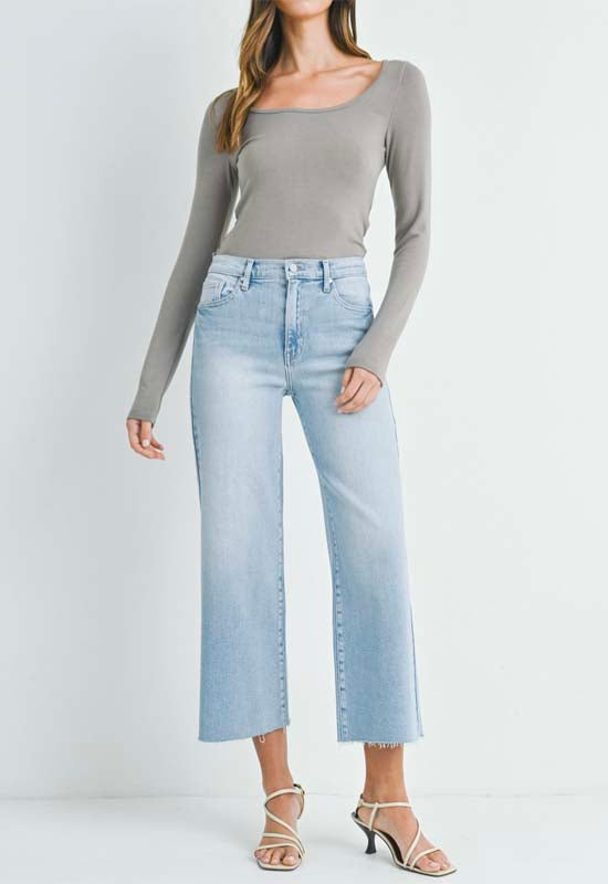 Just Black - Scissor Cut Wide Leg Jean Light Denim