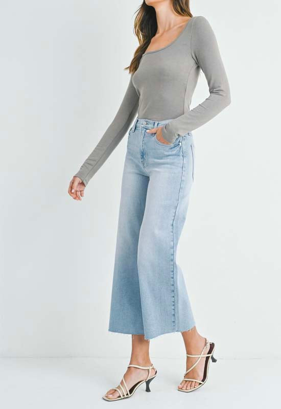 Just Black - Scissor Cut Wide Leg Jean Light Denim