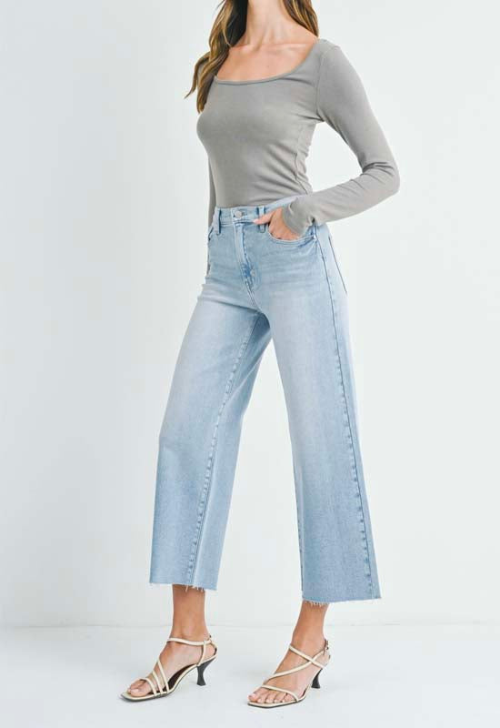 Just Black - Scissor Cut Wide Leg Jean Light Denim