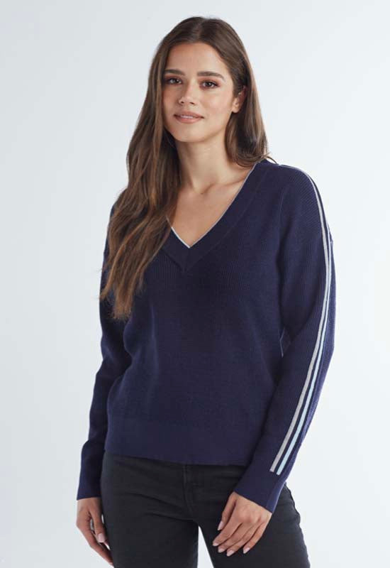 Red Haute - V-Neck Sweater Navy