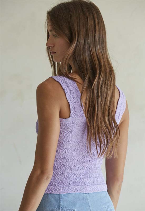 Seamless Jaquard Tank Top - Violet Tulip