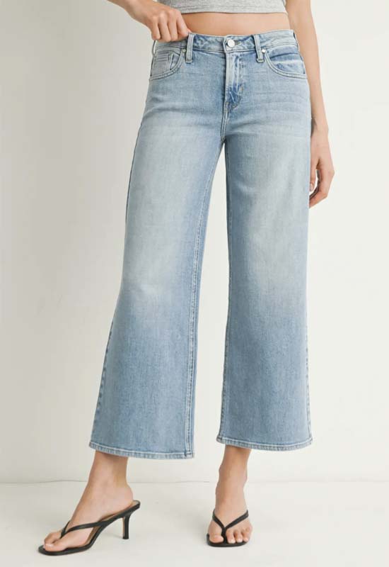 Just Black - Mid Rise Wide Leg Light Denim